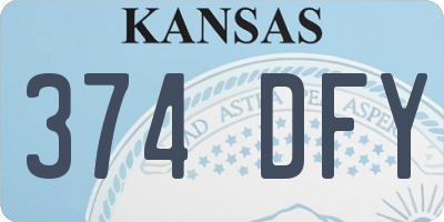 KS license plate 374DFY