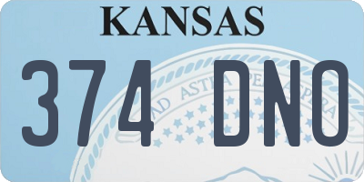 KS license plate 374DNO