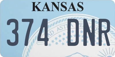 KS license plate 374DNR