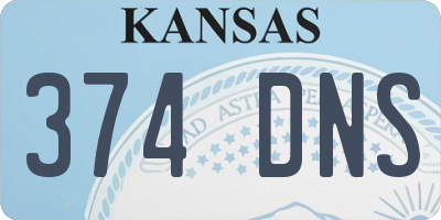 KS license plate 374DNS