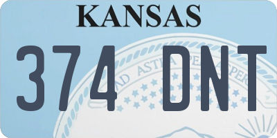 KS license plate 374DNT