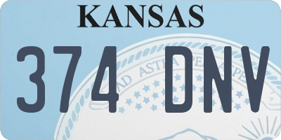 KS license plate 374DNV