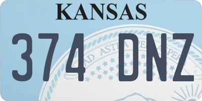 KS license plate 374DNZ