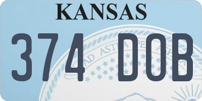 KS license plate 374DOB