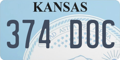 KS license plate 374DOC