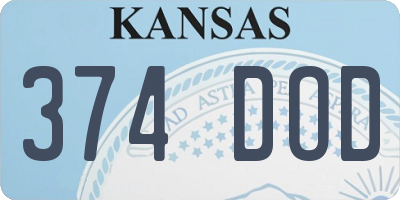 KS license plate 374DOD