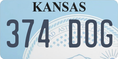KS license plate 374DOG