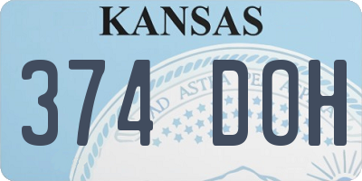 KS license plate 374DOH