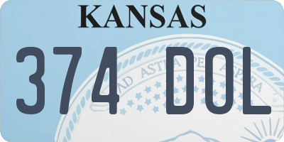 KS license plate 374DOL
