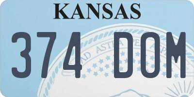 KS license plate 374DOM