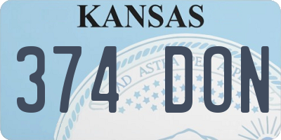 KS license plate 374DON