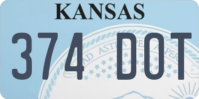KS license plate 374DOT