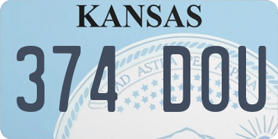 KS license plate 374DOU