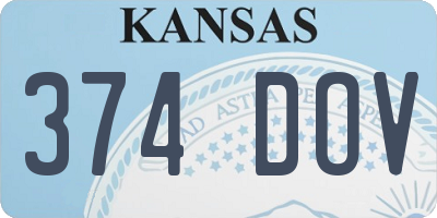 KS license plate 374DOV