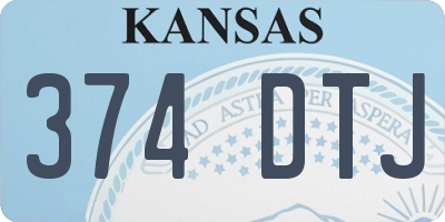 KS license plate 374DTJ