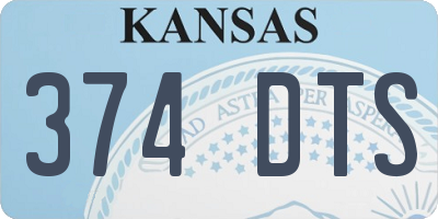 KS license plate 374DTS