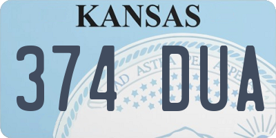 KS license plate 374DUA