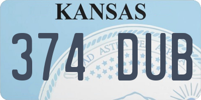 KS license plate 374DUB