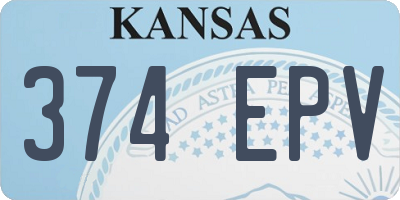 KS license plate 374EPV