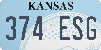 KS license plate 374ESG