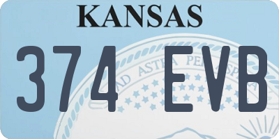 KS license plate 374EVB