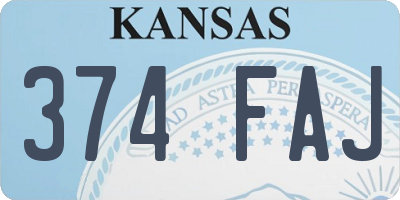 KS license plate 374FAJ