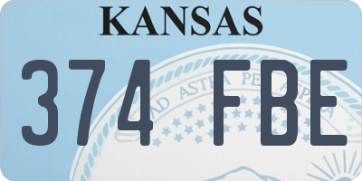 KS license plate 374FBE