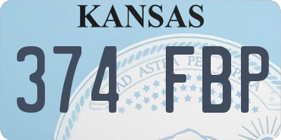 KS license plate 374FBP