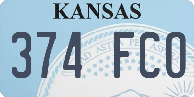 KS license plate 374FCO