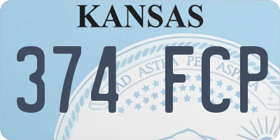 KS license plate 374FCP