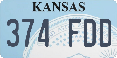 KS license plate 374FDD