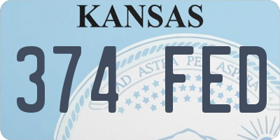 KS license plate 374FED