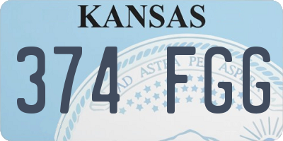 KS license plate 374FGG