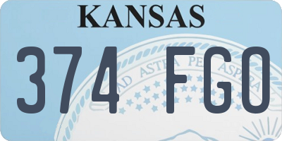 KS license plate 374FGO