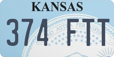 KS license plate 374FTT