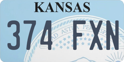KS license plate 374FXN