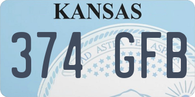 KS license plate 374GFB
