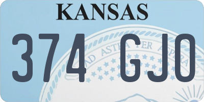 KS license plate 374GJO