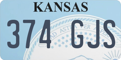 KS license plate 374GJS
