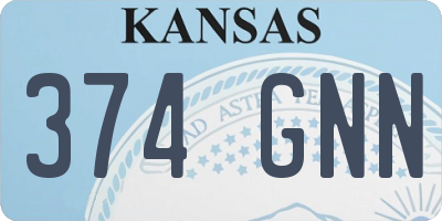 KS license plate 374GNN