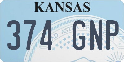 KS license plate 374GNP