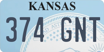 KS license plate 374GNT
