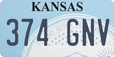 KS license plate 374GNV