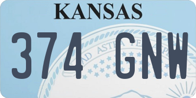 KS license plate 374GNW