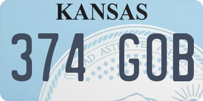 KS license plate 374GOB