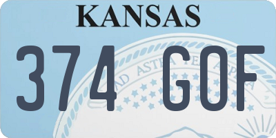 KS license plate 374GOF