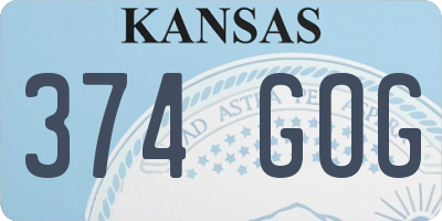 KS license plate 374GOG