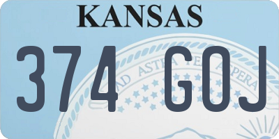 KS license plate 374GOJ