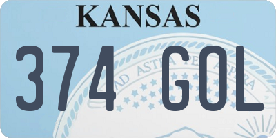 KS license plate 374GOL