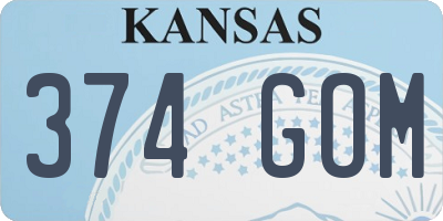 KS license plate 374GOM